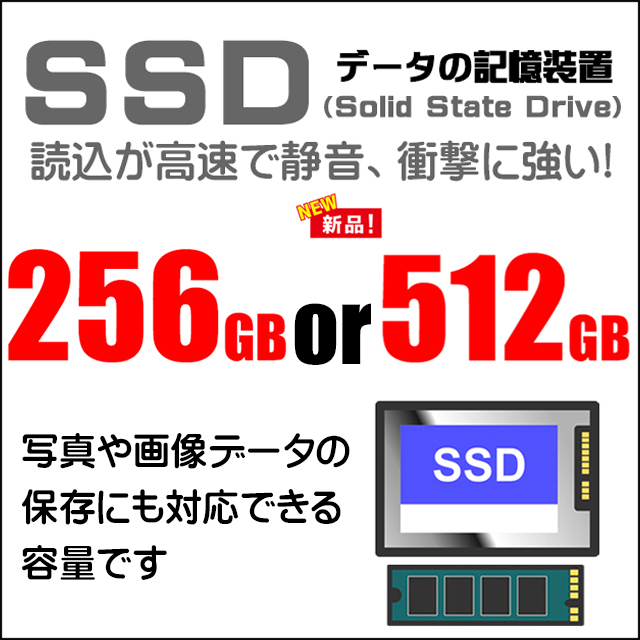 ストレージ★256GBor512GB（SSD）