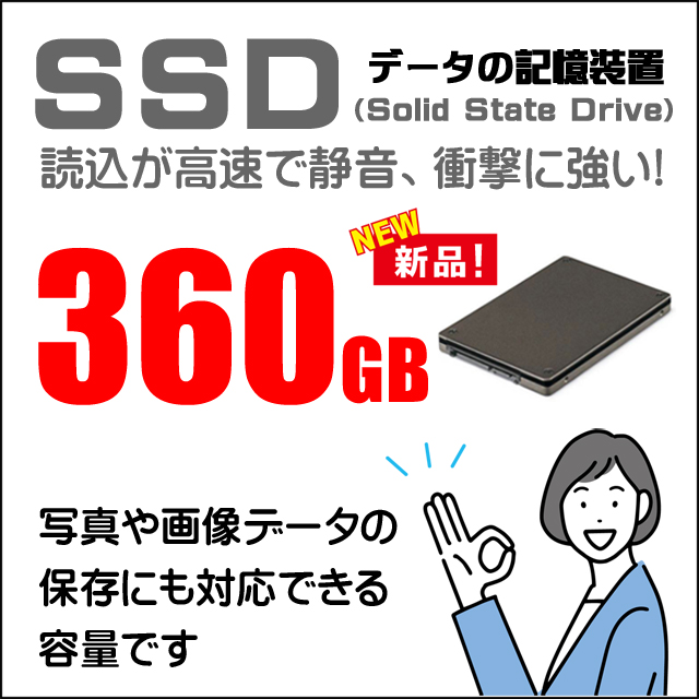 ストレージ★360GB（新品SSD）