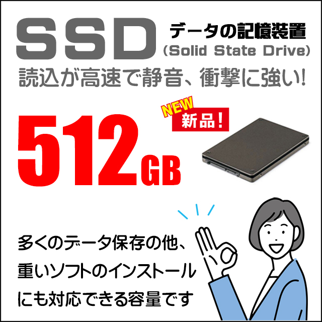 ストレージ★512GB（新品SSD）